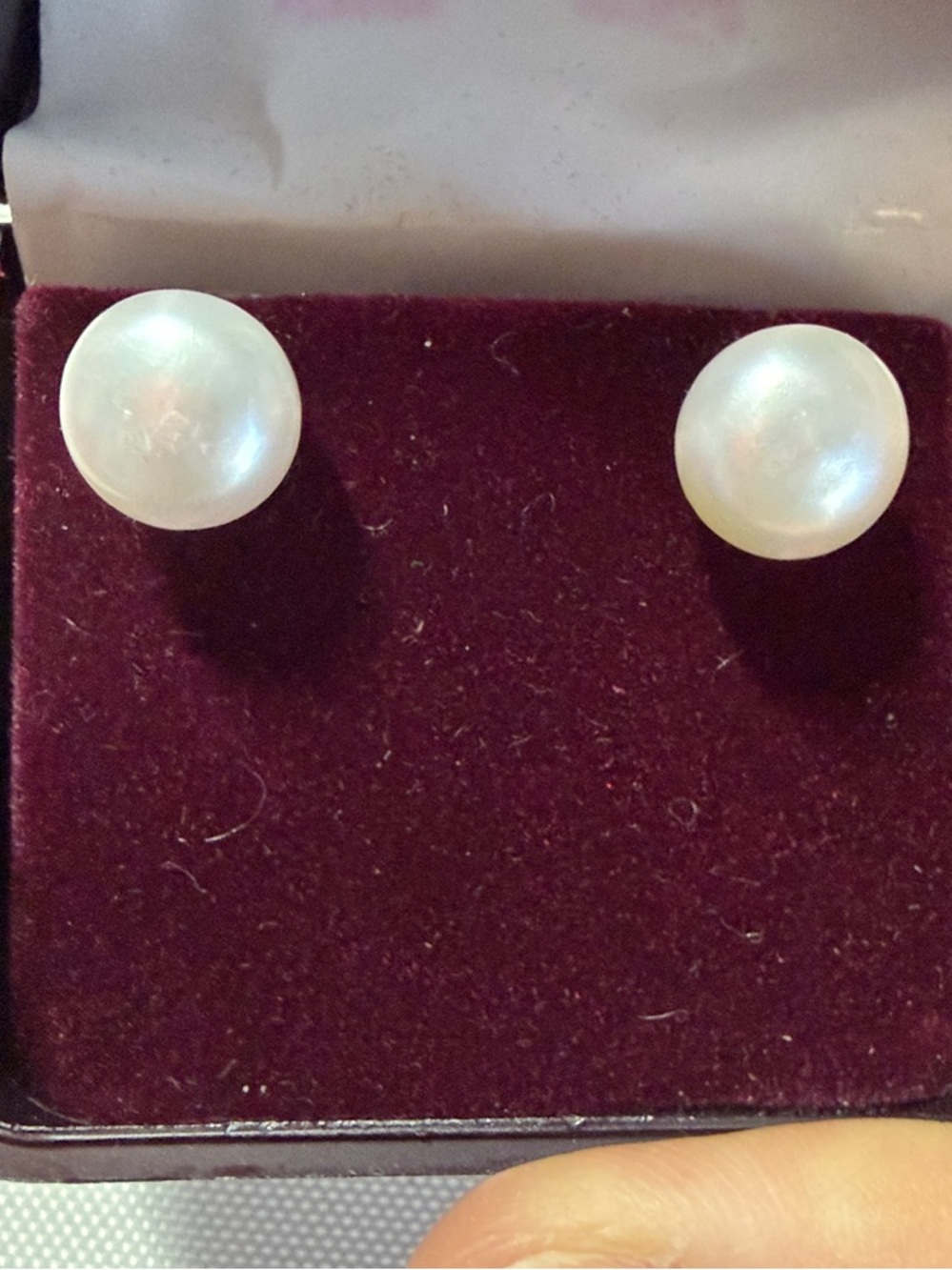 White Pearl Stud Earrings - 11mm Classic Round Pearl Pair